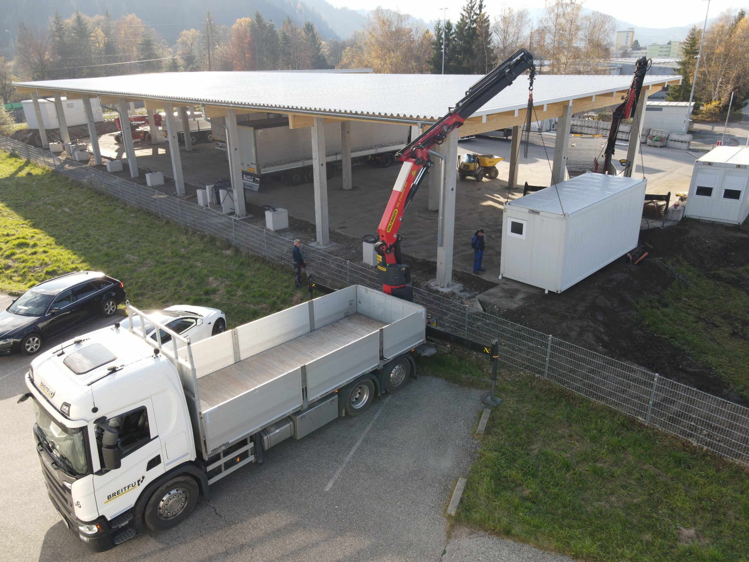 Breitfuss Kran-Lkw im Einsatz